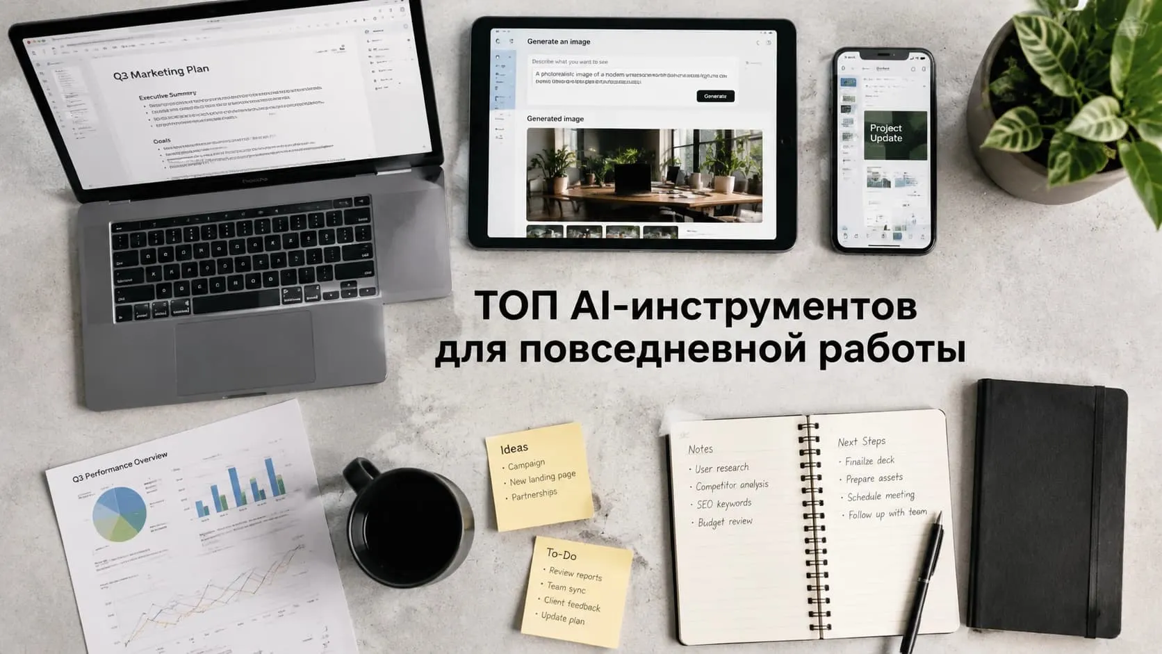 ТОП AI-инструментов для работы: текст, фото, видео