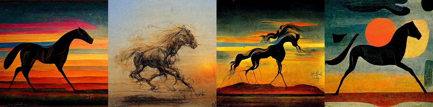 (1) Andy Warhol (2) Da Vinci (3) Salvador Dali (4) Picasso